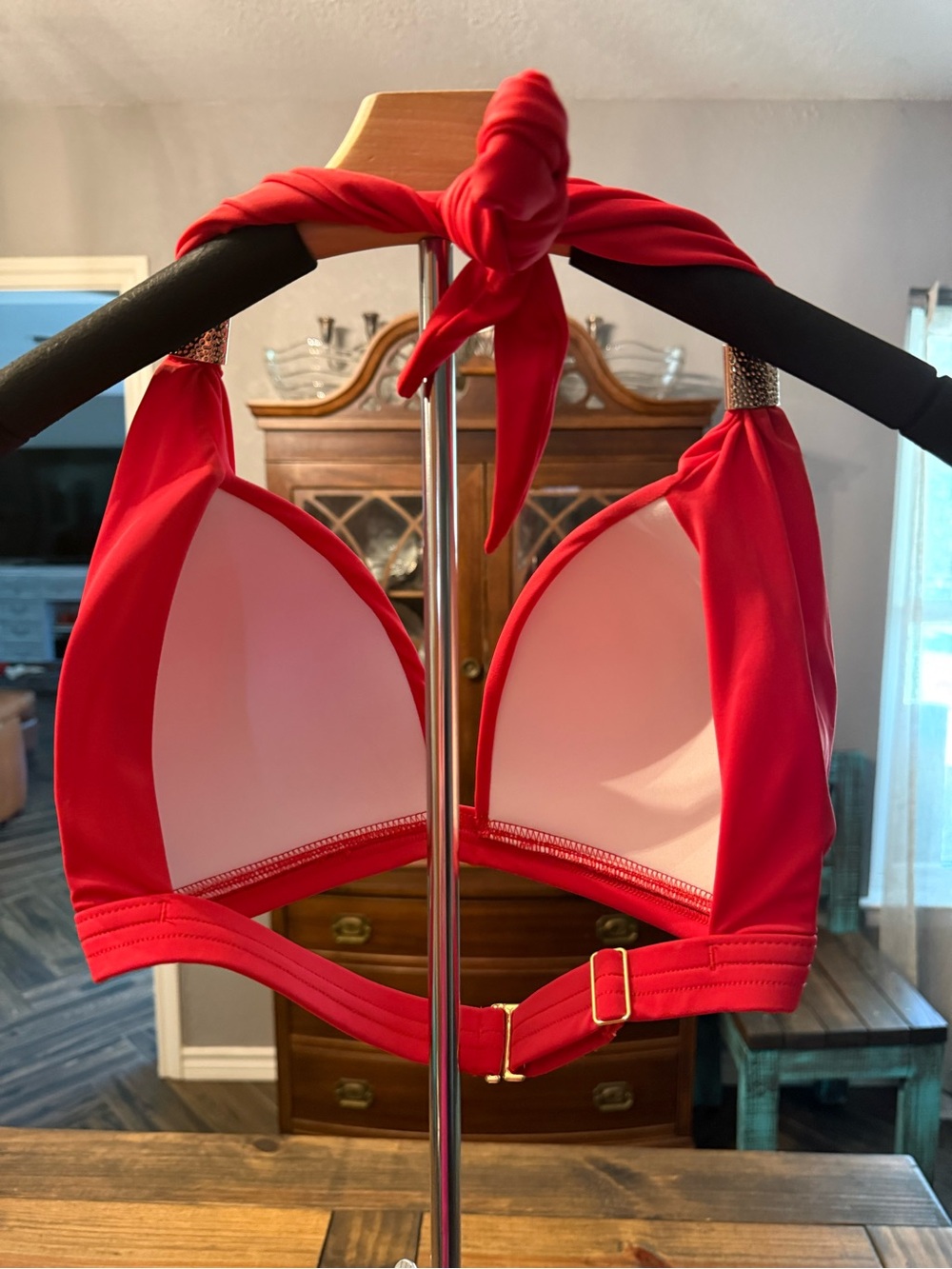 VENUS Red Bikini Top with Halter Neck - Picture 2 of 3